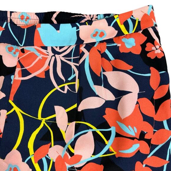 Halogen Wembly Floral Pull On Pant Navy Orange Pink Size XL - Picture 6 of 7
